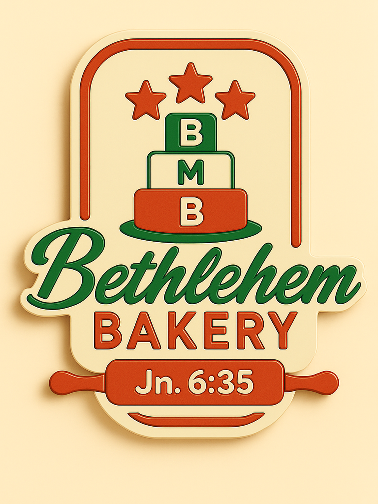 Bethlehem Bakery 3D logo design